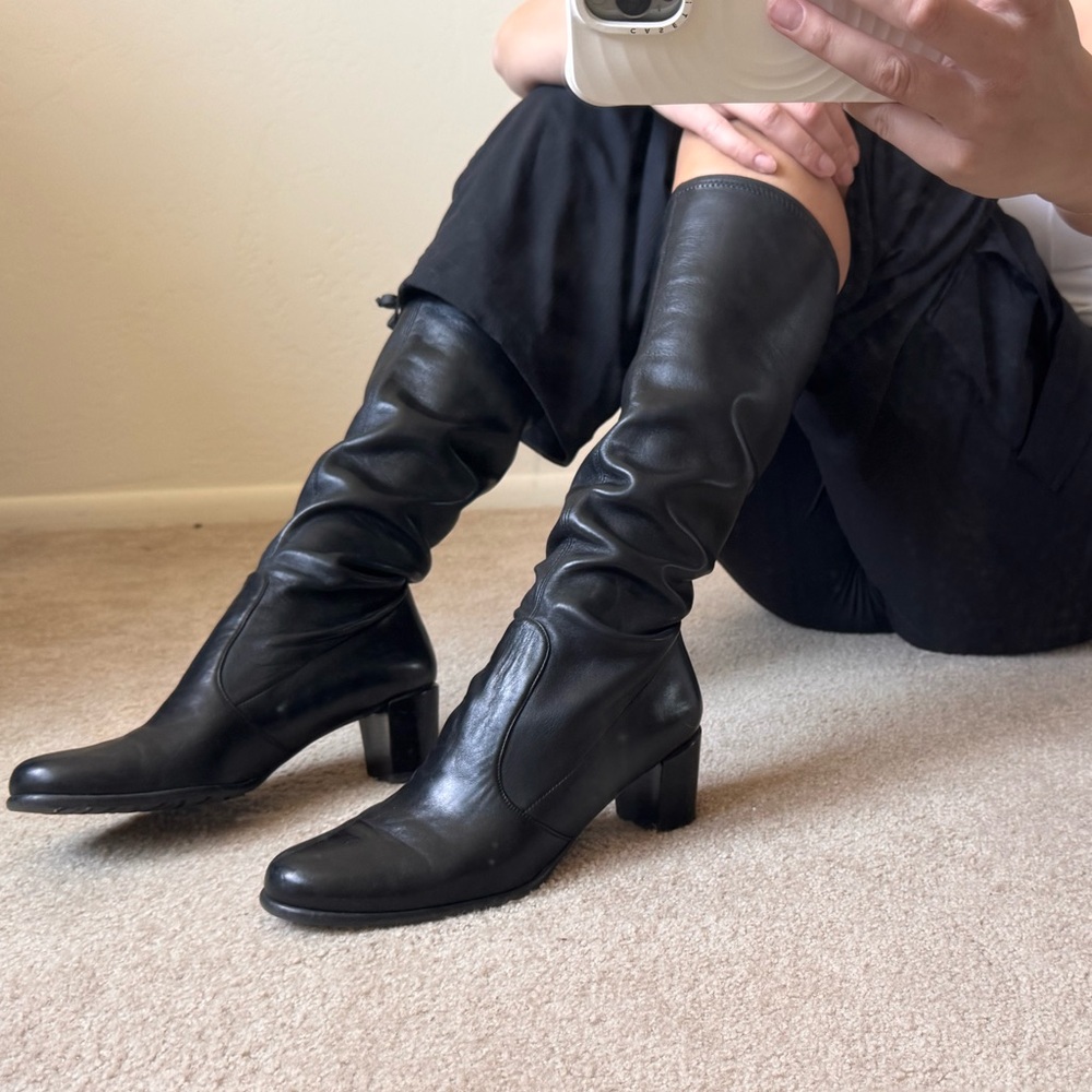 Stuart Weitzman Black Leather Boots